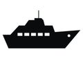 Boat trips, black silhouette of steamboat, vector icon Royalty Free Stock Photo