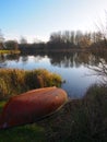 Boat on trout lake Royalty Free Stock Photo