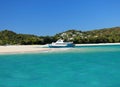 Boat In The Turquoise Water Of The Tropical Bay Of Great Keppel Island Queensland Australia Royalty Free Stock Photo