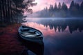 boat for two in calm water at a secluded lake