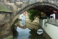 A boat under the bridge