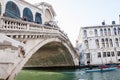 Boat under the Rialto Bridge, Venice, Veneto, Italy Royalty Free Stock Photo