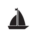 Boat vector icon. Sailboat illustration. Ship simple isolated pictogram.