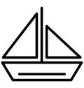 Boat Vector icon which can be easily modified or edit in any color Royalty Free Stock Photo