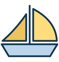 Boat Vector icon which can be easily modified or edit in any color Royalty Free Stock Photo