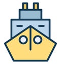 Boat Vector icon which can be easily modified or edit in any color Royalty Free Stock Photo