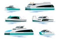 Boat vector template on white background. For infographics, commercial, web and game design.