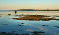 Boat in the village of Rabocheostrovsk, Russia. White Sea