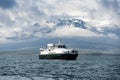 Boat waiting for Whales, Eyjafjordur Iceland Royalty Free Stock Photo