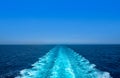 Boat wake ferry cruise wash foam blue sea Royalty Free Stock Photo