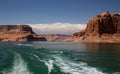 Boat Wake on Lake Powell Royalty Free Stock Photo