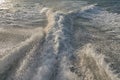 Boat wake, trail in sea after fast moving Royalty Free Stock Photo