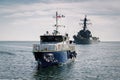 BOAT AND WARSHIP IN GDYNIA