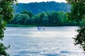 Boat water skiing nature Royalty Free Stock Photo