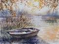 Boat watercolors painted