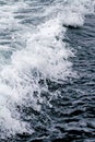 Boat Wave ocean trace on blue sea fresh water background