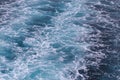 Boat Wave ocean trace on blue sea fresh water background