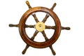 Old fashion boat wheel with brass centre Royalty Free Stock Photo