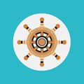 Boat wheel flat icon design