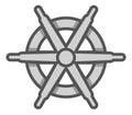 Boat wheel icon. Round ship controlling device