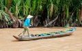 Boat Woman on the Mekong River