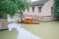 Boat woman on water taxi