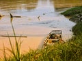 A boat wood at batanghari river side