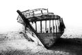 Boat wreck on beach Royalty Free Stock Photo