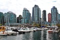 Boat, yacht in Coal Harbour, Downtown Vancouver, British Columbia, Canada