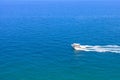 Boat or yacht in the Mediterranean. August 7, 2022 Beldibi, Antalya province, Turkey Royalty Free Stock Photo