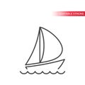 Boat or yacht thin line vector icon