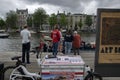 BoatAmsterdam.com Advertising Bicycle At The Amstelriver At Amsterdam The Netherlands 2019
