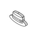 boater hat cap isometric icon vector illustration