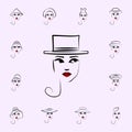 Boater hat, girl icon. Hat, girl icons universal set for web and mobile Royalty Free Stock Photo