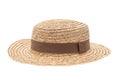 straw hat isolated shot in the Studio. Concept of fashion clothing accessories and beach holidays