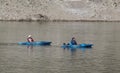 Boaters On the North Saskatchewan River Royalty Free Stock Photo