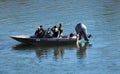 Boaters On the North Saskatchewan River Royalty Free Stock Photo