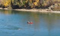 Boaters On the North Saskatchewan River Royalty Free Stock Photo