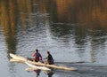 Boaters On The North Saskatchewan River In Outrigger