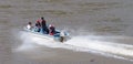 Boaters On North Saskatchewan River Royalty Free Stock Photo