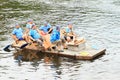 Boaters on river Royalty Free Stock Photo