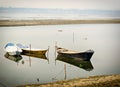 Boates in ganges in Allahabad, India Royalty Free Stock Photo