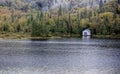 Boathouse on lake near Agawa Canyon, Canada Royalty Free Stock Photo