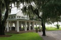 Boathouse and oaks