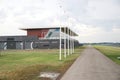 Boathouse and office of the rowing facility Willem-Alexanderbaan in Zevenhuizen close to Rotterdam in the Netherlands.