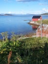 Boathouse outside Harstad Norway Royalty Free Stock Photo