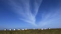 Row of boathouses, coasline of Sweden Royalty Free Stock Photo