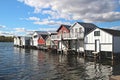 Boathouses on Canandaigua Lake, New York Royalty Free Stock Photo