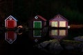 Boathouses in the evening