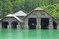 Boathouses at the Koenigssee lake close to Berchtesgaden Royalty Free Stock Photo